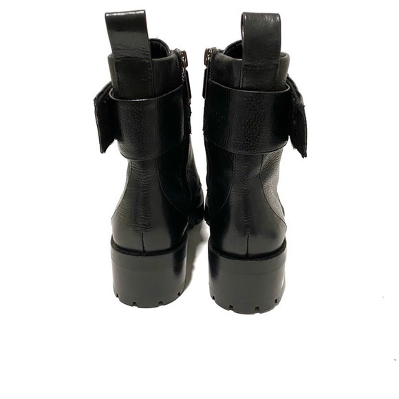 KARL LAGERFELD Black Pippa Crystal Embellished Platform Ankle Combat Boots - Picture 10 of 12